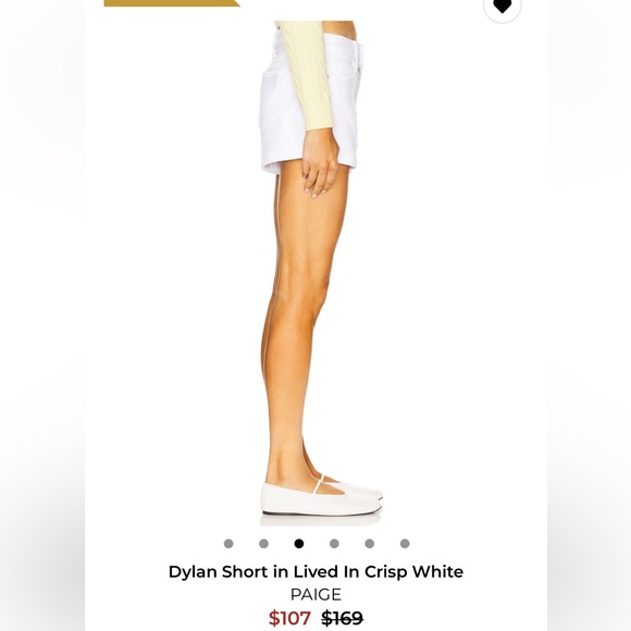 NWT PAIGE Dylan Shorts Lived In Crisp White - Picture 2 of 3